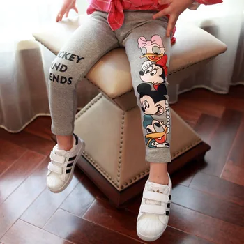 Merginos Antblauzdžiai Mickey Minnie Vaikai Kelnes Spausdinti Disney Animacinių Filmų Modelio Vaikų Rudens Medvilnės Kelnės Drabužiai
