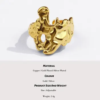 Metalo Lavos Nereguliarus Žiedas, Skirtas Moterims, Vyrams, Perdėtas Kūrybos Moterų Mados Rankų Darbo Papuošalai Tendencija Pora Rodomojo Piršto Žiedai