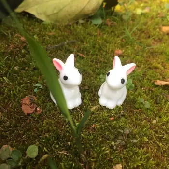 Mini Rabbit Sodo Ornamentu Mielas Miniatiūrinės Statulėlės Augalų Puodą Pasakų Sintetinės Dervos Ranka-dažytos Mini Gyvūnų Pasakų Statulėlės Režimas