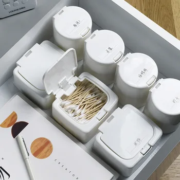 Mini Talpinimo Medvilnės Tamponu Organizatorius Bakas Mažas Objekto Klasifikavimo Kibirą Kosmetikos Parduotuvėje Įrankis Push-Tipas Desktop Storage Box