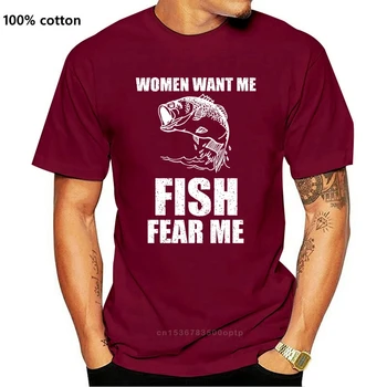 Moterys Nori Manęs, Žuvų Baimė Mane Žuvys T-Shirt Vasaros Naują Spausdinimo Vyras Medvilnės Mados Spausdinti Marškinėliai Vyrams Viršūnes Tee Mados