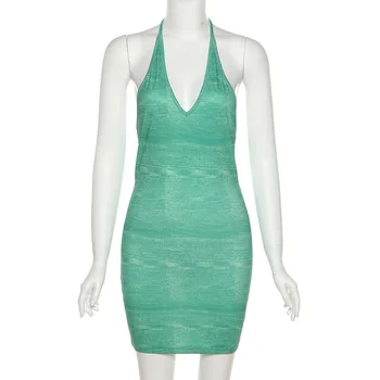 Moterų 2021 m. Vasaros Gatvės Atsitiktinis Backless Bodycon Mini Suknelės, moteriški Drabužiai, Pagrindiniai Projektavimo Saldus Diržas Moteriška Suknelė