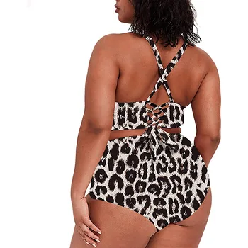 Moterų bikinio mujer maudymosi kostiumėlį Aukšto Juosmens Leopardas Spausdinti Padalinta maudymosi kostiumėlį Brazilijos Bikini Vasaros Maudymosi Kostiumai купальник женский