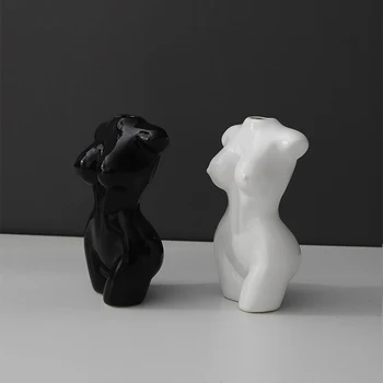 Moterų kūno porceliano vaza kūrybos smulkūs apdailos moters kūno formos vaza vaza jar rankų darbo menininko namų stalo lentynos apdaila