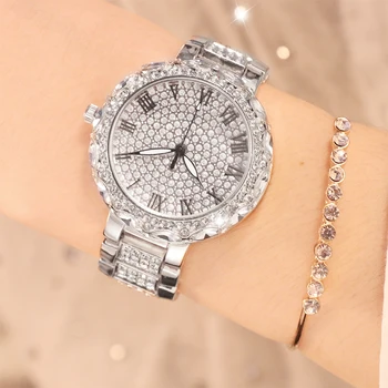 Moterų Laikrodžiai, Prabangūs Aukso Žiūrėti Moterų Apyrankės Ponios Diamond Nerūdijančio Plieno xfcs Analoginis Moterų Kvarcinis Laikrodis Laikrodis