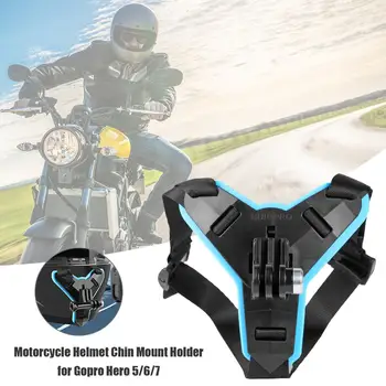 Motociklo Šalmas Smakro Stovėti Mount Turėtojas GoPro Hero 8 7 6 5 Xiaomi Yi Veiksmų Sporto Kamera Full Face Laikiklis Laikiklis