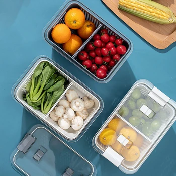 Namų ūkių Daržovių Ir Vaisių Saugojimo Konteineris Šaldytuvas Ypatingą Šviežių saugojimo Dėžutės Maisto produktų Užšaldymas Nutekėjimo Lauke, Virtuvė, Sandėliavimo
