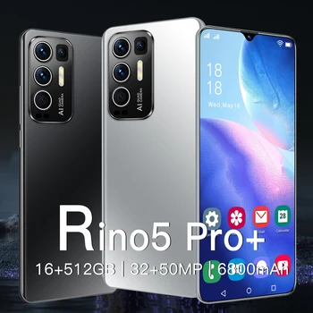 Nauja Rino5 Pro+ išmaniųjų telefonų 6800mAh 16+512 GB 6.7 Colių Mobiliųjų Telefonų 32MP +50MP HD Kamera Android11 Dual SIM mobiliųjų telefonų