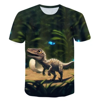 Nauja siunta vyriški T-shirt Juros periodo Dinozaurai 3D Spausdinimo vyriški O-Kaklo Viršų Gatvės Mados Harajuku Drabužiai