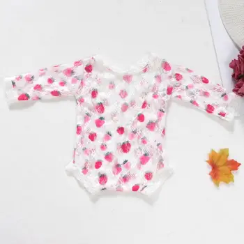 Naujagimio Fotografijos Rekvizitai Kūdikių Gėlių Nėrinių Romper Tuščiaviduriai Atvira nugara Romper Naujagimių Fotografavimo Komplektus Baby Girl Drabužiai P15C