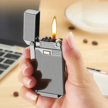 Naujas 2In1 Dujų Degiklio USB Lanko Plazminio Degiklio Elektros Įkrovimo Cigarečių Žiebtuvėliai Daugiafunkcį Kūrybos Vyrų Dovana, Be Dujų