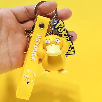 Naujas Squirtle Psyduck Pultelio Modelio Automobilių Keychain Originali Pokemon Veiksmų Skaičius, Pikachu 