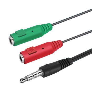 Naujausias Headphone Splitter Cable 3.5 mm Y Audio jungtis Splitter Pratęsimo Kabelis, 3.5 mm Male 2 Uostą 3.5 mm Female AUX 3.5 Jack Kabelis