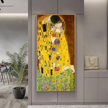 Nauji Žinomų Meno Gustav Klimt Bučiniai Klasikinio Naftos Tapyba Meno Plakatas Spaudinių Freskomis ant Drobės Namuose Nuotrauką Šiaurės Apdaila