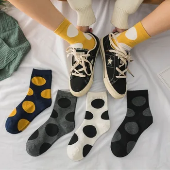 Naujos kojinės moterų animacinių filmų Japonijos didelės bangos taško moterų kojinės Harajuku stiliaus medvilnės kojinės mielas kojinės įgulos kojinės