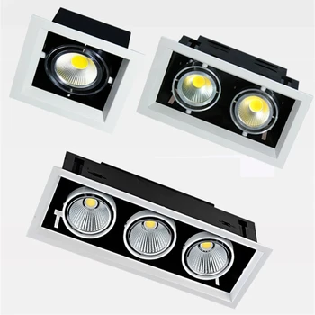 NEMOKAMAI 10W 20W 30W COB LED Spot Led Downlight Pritemdomi AC85-265V Šiltai/ Gamtos/Šalta Balta Įleidžiamas LED lubų šviestuvas Spot Light
