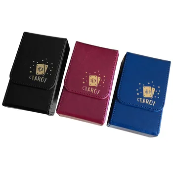 Nešiojamų Flip Cover Taro Kortų Dėžutė Kovos Scratch Denio Pokerio Aksesuarai Kelionės PU Oda Kolekcija Dulkėms, dvisluoksnis