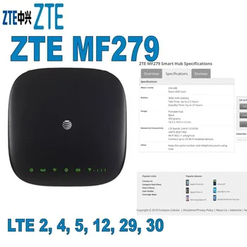 Originalus, Atrakinta ZTE MF279T 4G Mobiliojo ryšio Maršrutizatorius Hotspot 4g 3000mAh Baterija LTE Kišenėje WiFi Hotspot Paramos B2/B4/B5/B12/B29/B30