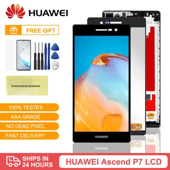 ORIGINALUS P7 Ekranas Su Rėmu Huawei Ascend P7 LCD Ekranas L00 L05 L10 Lcd Touch skaitmeninis keitiklis Asamblėjos Pakeitimas, Remontas, Dalys