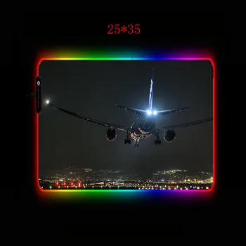 Orlaivių Kompiuterio Pelės Mygtukai RGB LED Šviesos Žaidimų Kilimėlis Didelis Kilimėlis Žaidėjus XXL Mause Kilimų KOMPIUTERIO Stalas Kilimėlis Klaviatūros Mygtukai