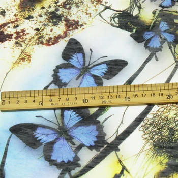 Padėties nustatymo 110cm ilgis drugelis spausdinti šilko, lino audinio plotis 140cm,SLN163