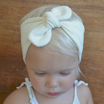 Patogus, Minkštas Mezgimo Medvilnės Baby Merginos Hairband Vientisos Spalvos Rankų Darbo Triušiuko Ausys Kūdikių Elastinga Lankelis Vaikai Priedai