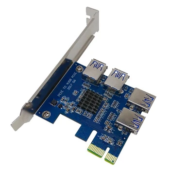 PCI-E Adapterį Kortelę 1 4 PCI-E 1X PCI-E 16X Vaizdo Sąsaja USB3.0 Plėtros Kortelę už BTC Kasyba