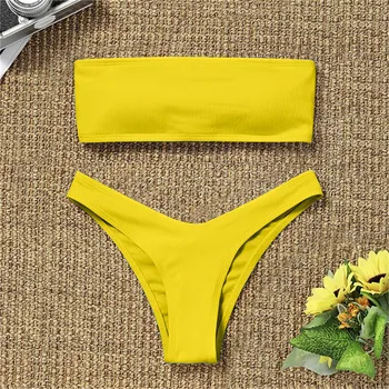 Populiariausi Bikini Brazilijos Moterų Bikini High Waisted Pilvą Kontrolės Dviejų dalių maudymosi kostiumėlį, maudymosi Kostiumėliai maillot de bain femme