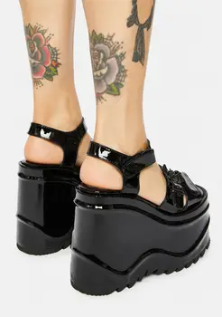 Prekės Dizaino Mados INS Karšto Pardavimo Gotikos Stiliaus Cosplay Stambusis Platformos Pleištai Sandalai Aukšti Kulniukai Vasaros Moterų Batai, Sandalai