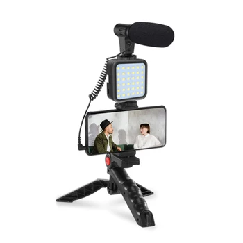 Profesinės Išmanusis telefonas, Vaizdo Rinkinio Mikrofonas LED Šviesos Trikojo Laikiklis, skirtas Gyventi Vlogging Fotografija 