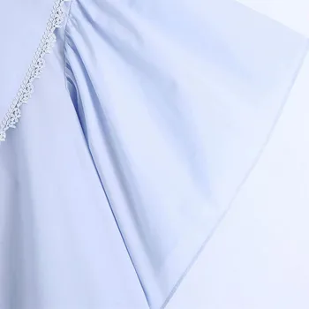 PUWD Saldus Moterų Turn-žemyn Apykaklės Suknelė 2021 M. Vasaros Mados Ponios Kolegija Stiliaus Mielas Suknelė Moterų vientisos Spalvos Mini Suknelė