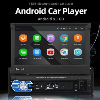 Radijo Automobilių Android 8.1 Vieną Din Stereo 7 Colių 1G 16G Jutiklinis Ekranas FM, Bluetooth WiFi GPS Navigacija Radijo vw automobilio radijo