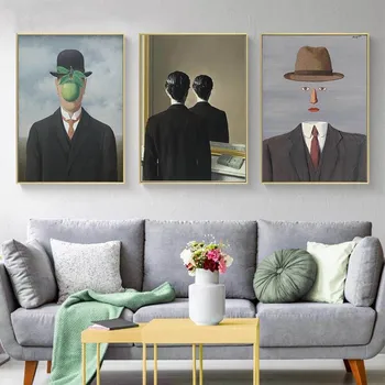 Rene Magritte Drobės Tapybos Siurrealizmo Klasiko Kūrinio Atgaminimas, Plakatai ir Spausdinimo Sienos paveiksl Namų Dekoro Cuadros