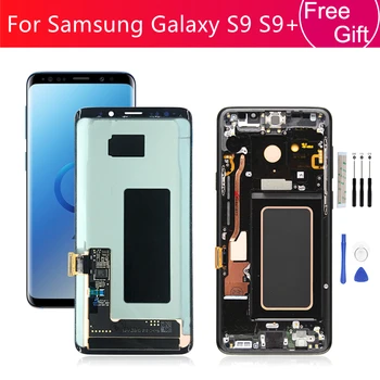 Samsung Galaxy S9 Lcd Ekranas S9+ S9 Plus LCD Su Rėmu Jutiklinio Ekrano Stiklo plokštė skaitmeninis keitiklis Asamblėjos Pakeitimo Remontas dalis