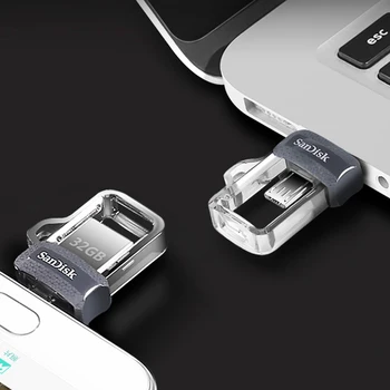 Sandisk 128GB Ultra Dual Tipas Pen Drive USB Ir C Flash Drive USB OTG Stick Šifravimo Pendrive 32GB 64GB 256 GB 16 GB Microdrive