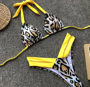 Seksualus Zebras Spausdinti Apynasrio Brazilijos bikini Moterims maudymosi kostiumėlį Moterų maudymosi kostiumėliai, Dviejų dalių bikini Aukštai supjaustyti Sujungimas maudymosi kostiumą Plaukti