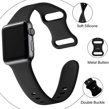 Silikono Dirželis Apple Watch band 44mm 40mm iWatch 38mm 42mm 44 mm Gumos watchband smartwatch apyrankė 