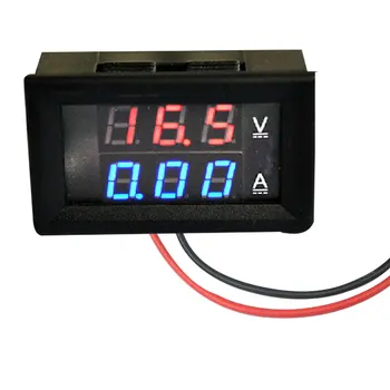 Skaitmeninis Ammeter Voltmeter DC 100V 10A LCD Įtampa Srovės Testeris, Matuoklis Reguliuojamas Skydelis Volt AMP Detektorius Dviguba led ekranas