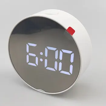 Skaitmeninis Laikrodis LED Veidrodis Naktį Žibintai Termometras Sieninis Laikrodis Lempos Kvadrato, Stačiakampio Multi-funkcija, Stalo Laikrodžiai, USB/AAA