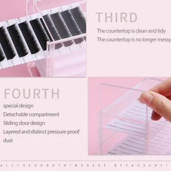Skiepyti blakstienos skaidrus konteineris 5 sluoksnių skaidriais blakstienų talpinimo Make-up ekranas taros Blakstienų plastiko dėklas