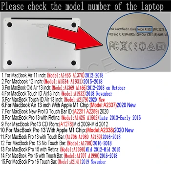 Skirta Macbook Air 13 A2337 A2179 A2338 Pro 13 12 11 15 Nešiojamojo kompiuterio Klaviatūra Apsauginės plėvelės 