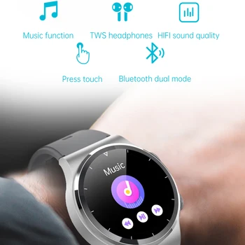 Smart Žiūrėti su TWS BT 5.0 Belaidės Ausinės Ausinės Muzikos Smartwatch Vyrų 360Mah Baterija Oras 