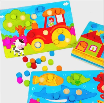 Spalvų Pažinimo Valdybos Montessori Švietimo Žaislai Vaikams Medinis Žaislas Dėlionės Vaikai Ankstyvojo Mokymosi Spalva Match Žaidimą