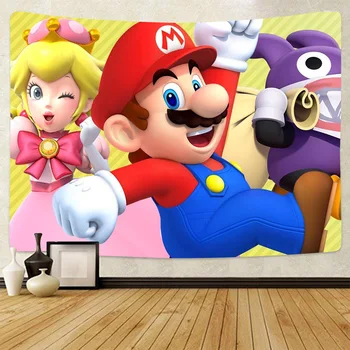 Super Mario gobeleno fono, antklodė, Super Mario Brothers animacinių filmų žaidimo veikėjas gobelenas sienų apmušalai gimtadienio dovanos