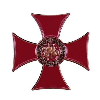 Tamplieriai Kryžiuočiai Solomons Šventykla Atlapas Pin Sigillum Militum Raudonojo Kryžiaus Ženklelis