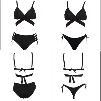 TATITIVS Push Up Kryžiaus Dirželis Tvarstis Bikini Nustatyti Moterų Seksualus, Trijų dalių maudymosi kostiumėlį 2021 Nauja Mergina Paplūdimio Maudymosi Kostiumai, maudymosi Kostiumėliai,
