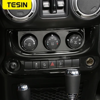 TESIN ABS Automobilių dėtuvė prietaisų Skydelyje Oro Kondicionierius Jungiklis Dekoravimo Įrankių Skydelio Dangtelį Lipdukas, skirtas Jeep Wrangler JK 2011-2017