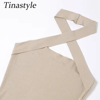 Tinastyle Off Peties Seksualus Bodycon Vasaros Suknelė Moterims Kryžiaus Tvarstis Stebėjimo Mini Suknelė Kietas Streetwear Atsitiktinis Suknelės, Šaliai
