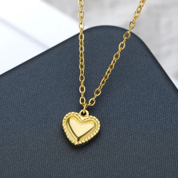 Tiny Širdies Pakabukas Kaklo Moterims Aukso, Nerūdijančio Plieno, Grandinės Meilė Širdies Moteris Karoliai Gimtadienio Papuošalai Bijoux Femme 2021
