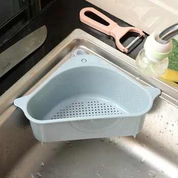 Trikampis kriauklė kanalizaciją krepšelį siurbtukas kabinti virtuvės kriauklė daržovių lapų žievelės šiukšlių lauke sponge dishcloth saugojimo krepšys